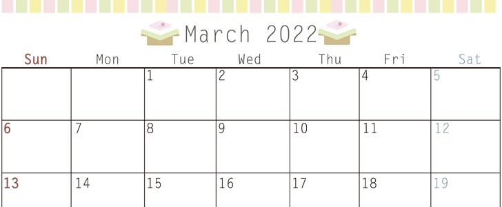 2022年3月の計画を立てる際に便利！無料でダウンロード出来るカレンダー！雛祭の菱餅がキュート！をダウンロード