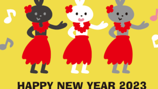「年賀状」音楽をテーマにした干支の兎がかわいいイラストのテンプレート「令和5年」をダウンロード