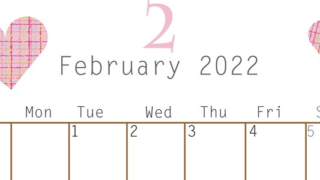 チェック柄のチョコがかわいい2022年2月カレンダー無料テンプレートは縦型をダウンロード