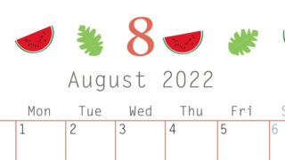 おしゃれなフラミンゴの無料縦型カレンダーテンプレート（2022年8月）をダウンロード