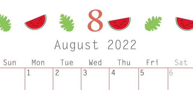 おしゃれなフラミンゴの無料縦型カレンダーテンプレート（2022年8月）をダウンロード