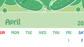 野菜のイラストがかわいいA4の2022年4月カレンダーは見やすい・使いやすいをダウンロード