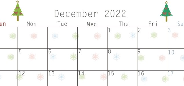 可愛いクリスマスツリーのイラストにワクワク！2022年12月のカレンダーが欲しい方におすすめ！をダウンロード