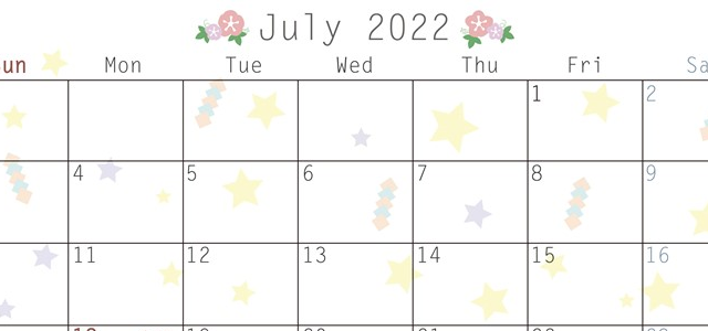 朝顔にパワーを貰える2022年7月のカレンダーで夏休みの計画を立てよう！無料イラスト！をダウンロード